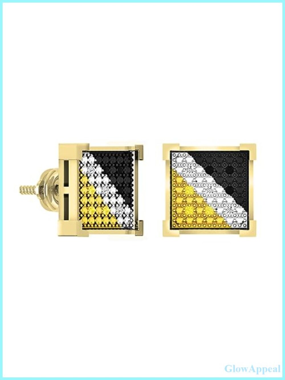 925 Sterling Silver Diamond Stud Earrings Screw Back Unisex